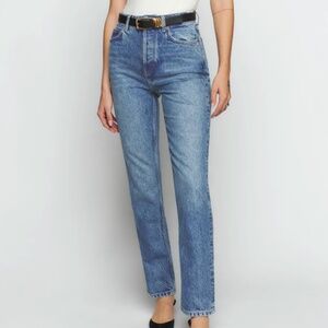 Reformation Cynthia High Rise Straight Jeans Size 24 Colorado Wash